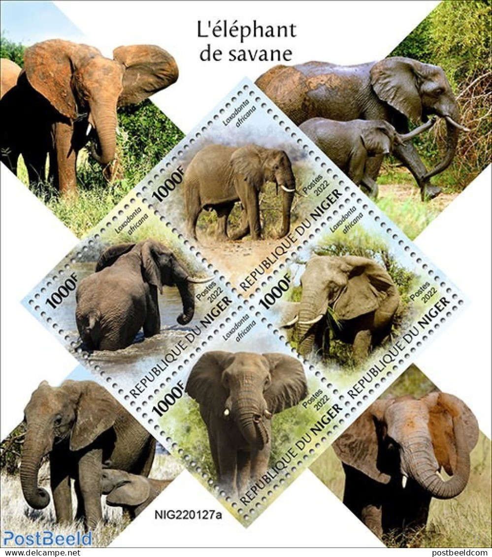 Niger 2022 Elephants, Mint NH, Nature - Elephants - Niger (1960-...)