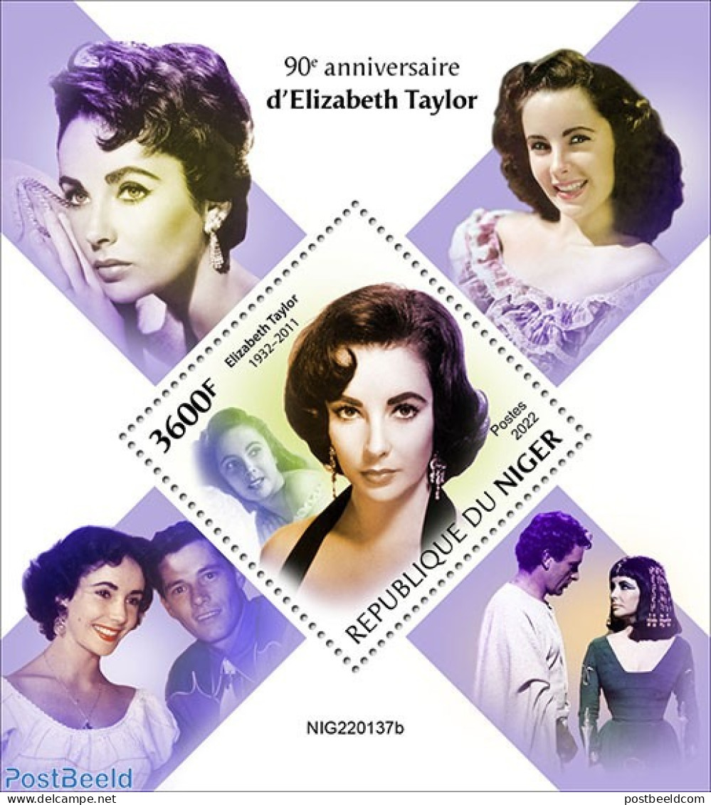 Niger 2022 90th Anniversary Of Elizabeth Taylor, Mint NH, Performance Art - Movie Stars - Acteurs