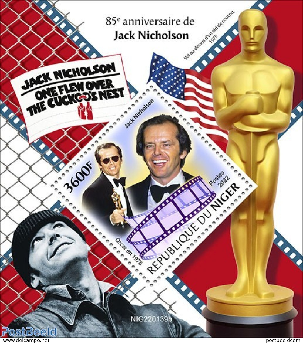 Niger 2022 85th Anniversary Of Jack Nicholson, Mint NH, Performance Art - Movie Stars - Schauspieler