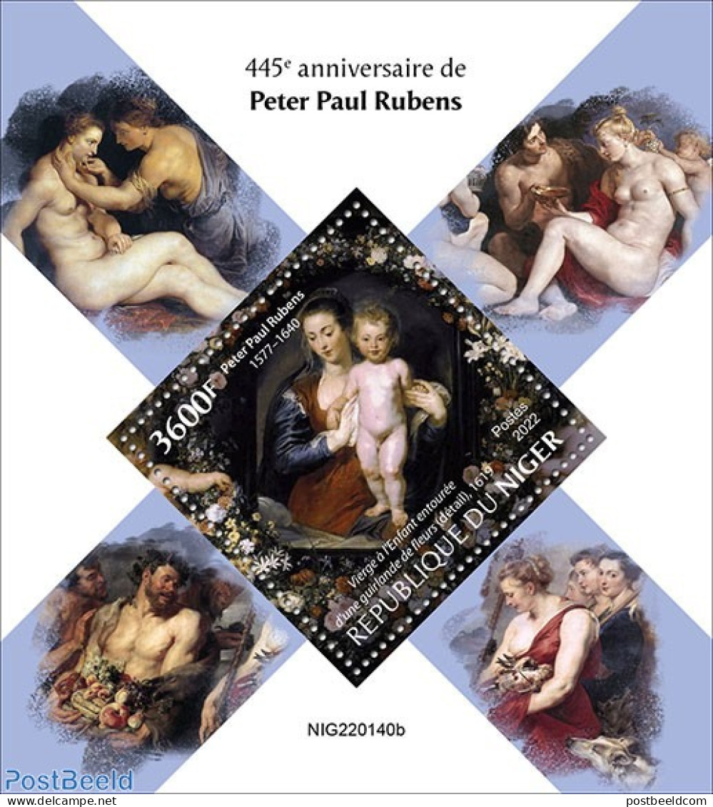 Niger 2022 445th Anniversary Of Peter Paul Rubens, Mint NH, Art - Nude Paintings - Paintings - Rubens - Niger (1960-...)