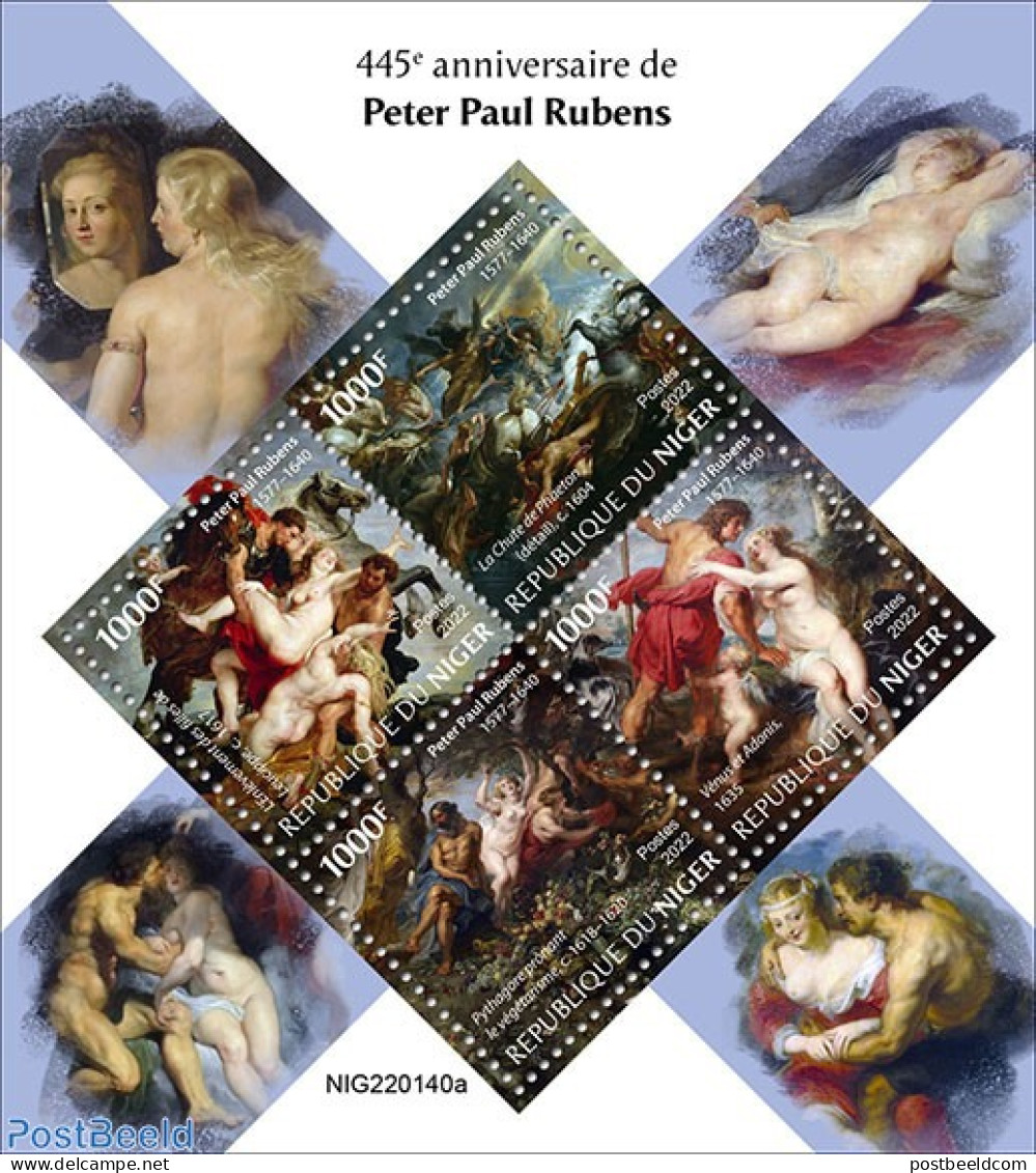Niger 2022 445th Anniversary Of Peter Paul Rubens, Mint NH, Art - Paintings - Rubens - Niger (1960-...)