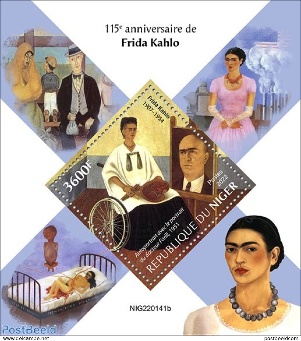 Niger 2022 115th Anniversary Of Frida Kahlo, Mint NH, Art - Paintings - Niger (1960-...)