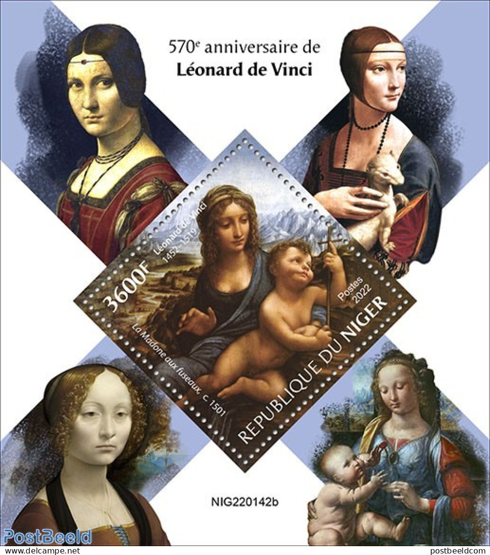 Niger 2022 570th Anniversary Of Leonardo Da Vinci, Mint NH, Art - Leonardo Da Vinci - Paintings - Niger (1960-...)