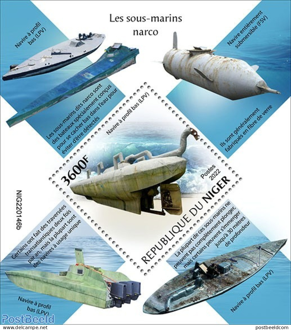 Niger 2022 Narco Submarines, Mint NH, Transport - Ships And Boats - Bateaux