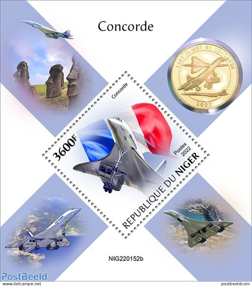 Niger 2022 Concorde, Mint NH, History - Transport - Flags - Concorde - Aircraft & Aviation - Concorde