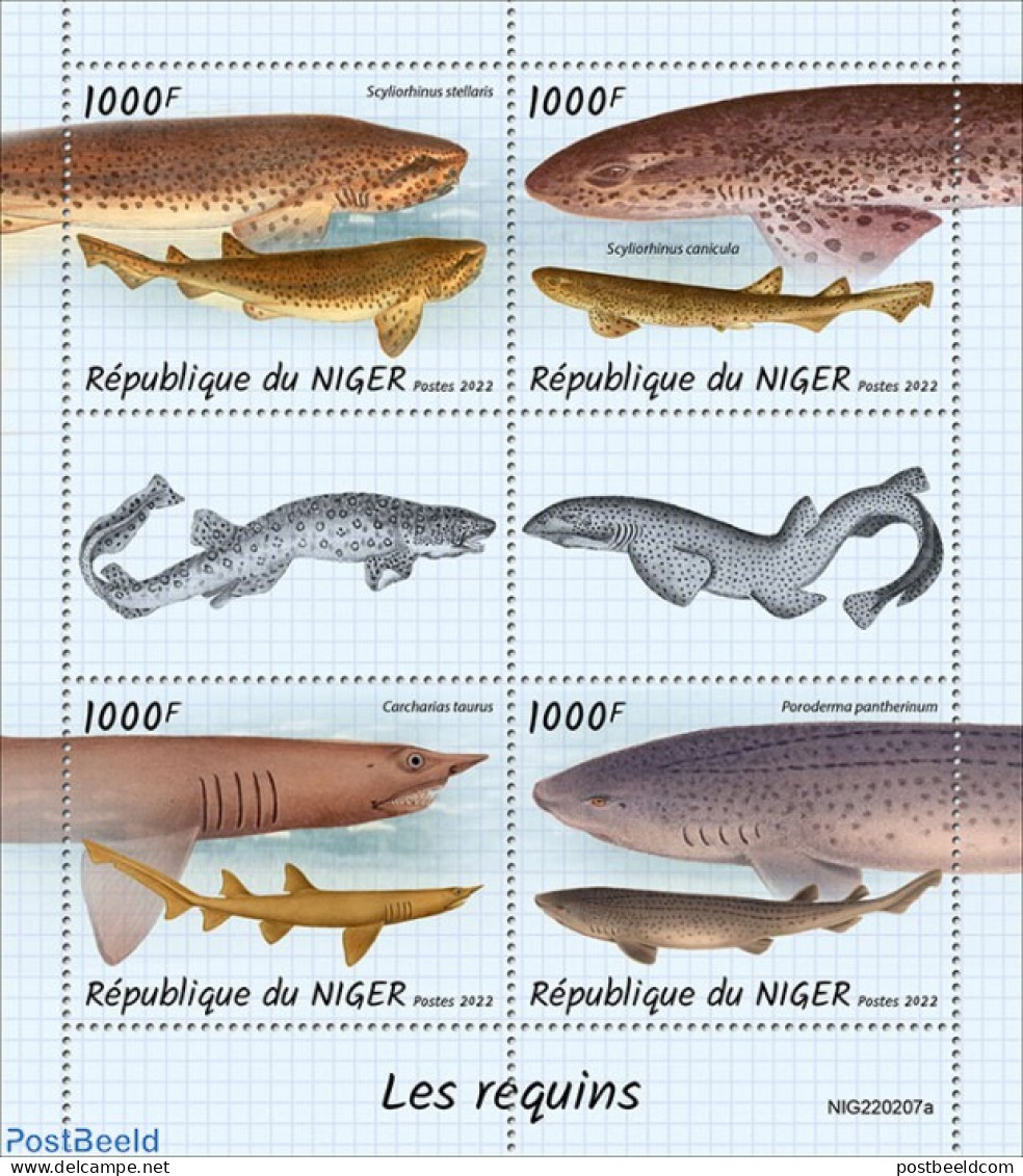 Niger 2022 Sharks, Mint NH, Nature - Sharks - Níger (1960-...)