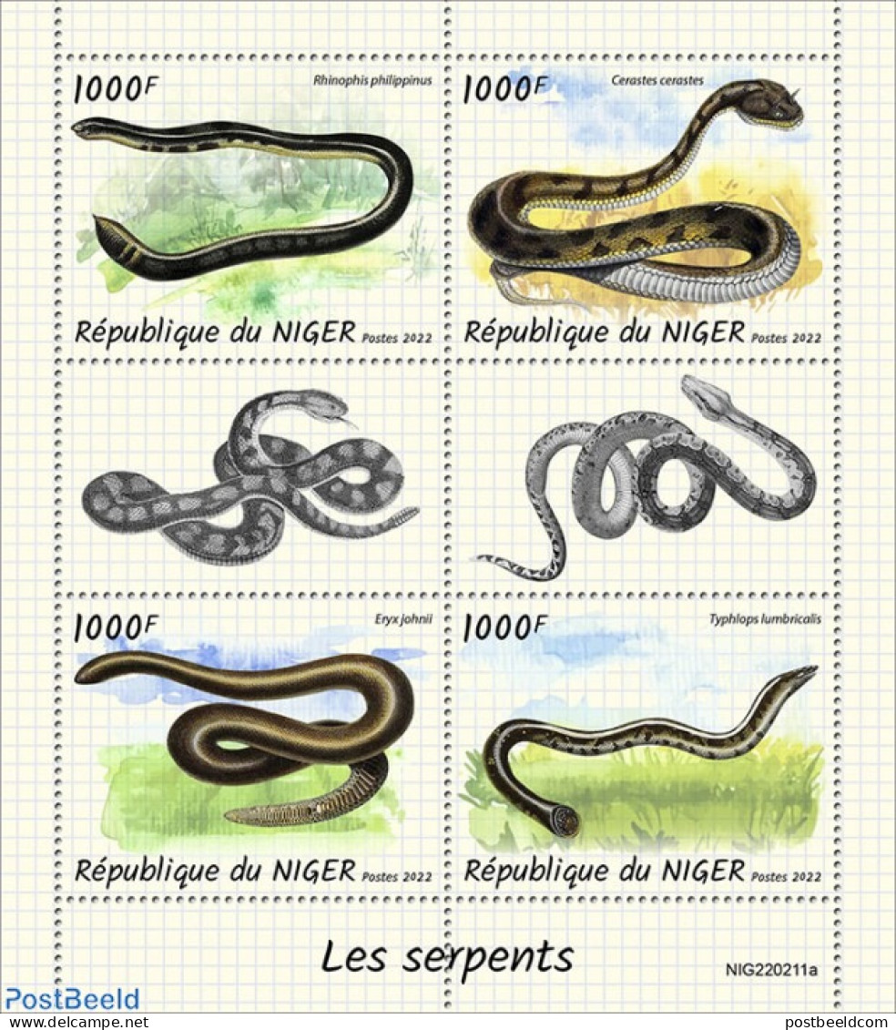Niger 2022 Snakes, Mint NH, Nature - Snakes - Niger (1960-...)