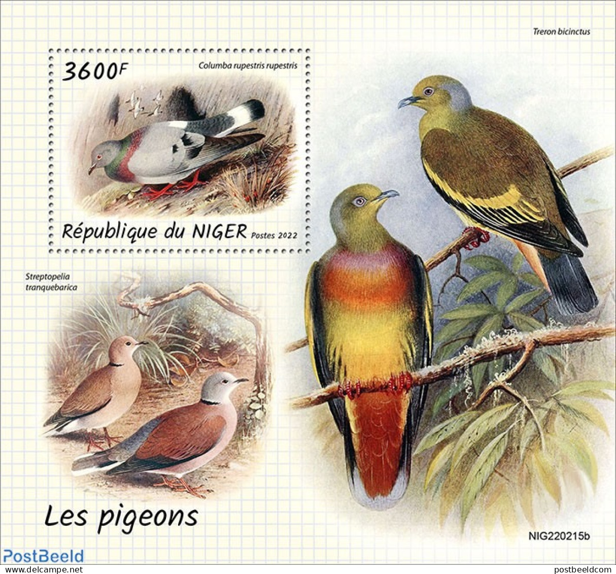 Niger 2022 Pigeons, Mint NH, Nature - Birds - Pigeons - Níger (1960-...)