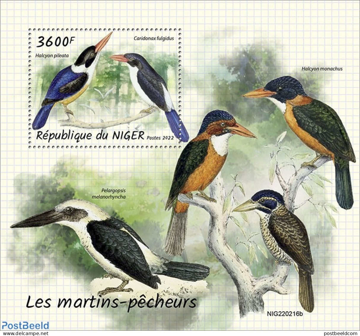 Niger 2022 Kingfishers, Mint NH, Nature - Birds - Kingfishers - Niger (1960-...)