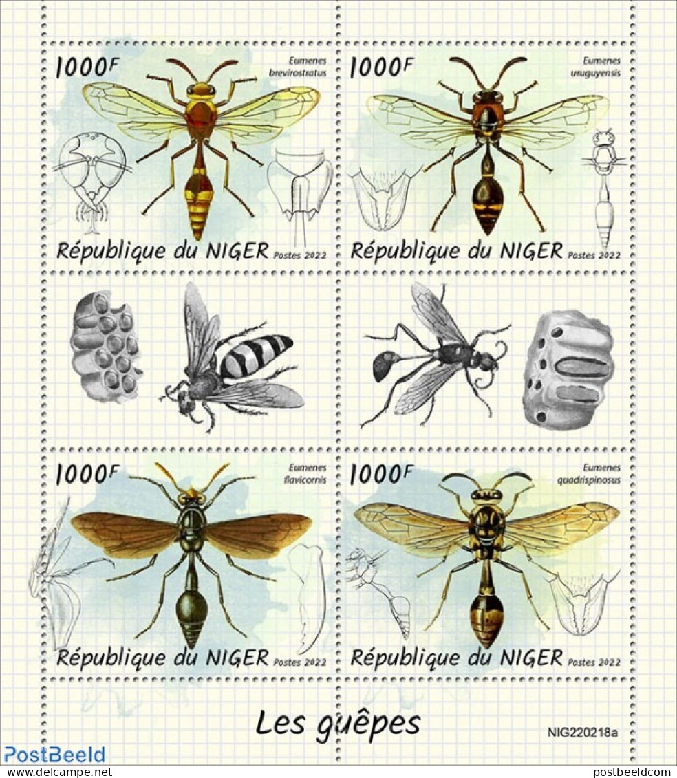 Niger 2022 Wasps, Mint NH, Nature - Insects - Níger (1960-...)