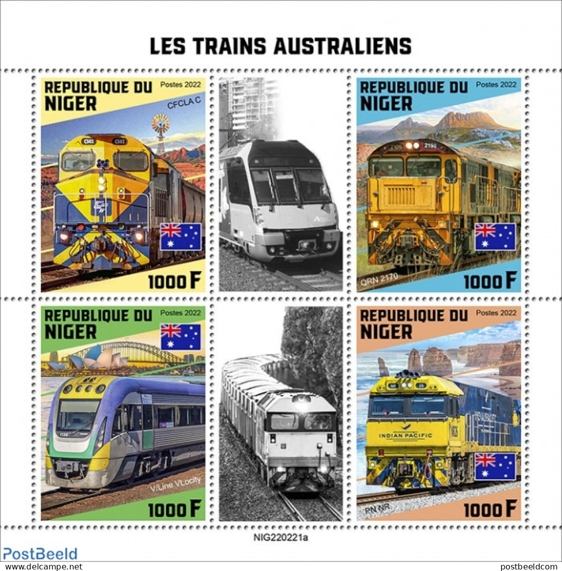 Niger 2022 Australian Trains, Mint NH, Transport - Railways - Trains