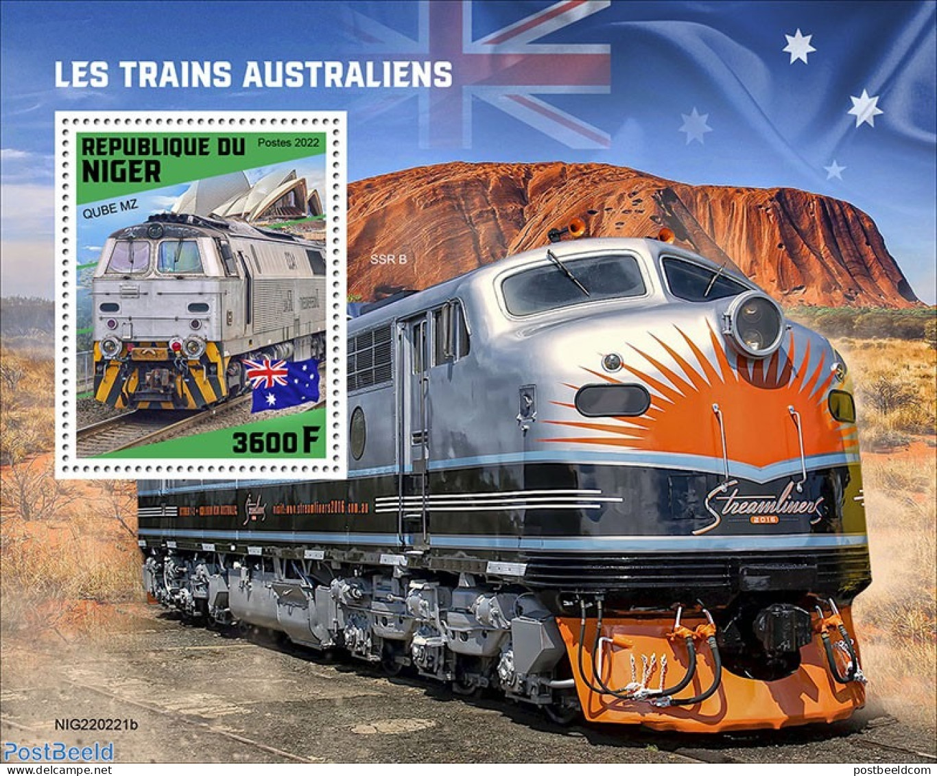 Niger 2022 Australian Trains, Mint NH, Transport - Railways - Trains