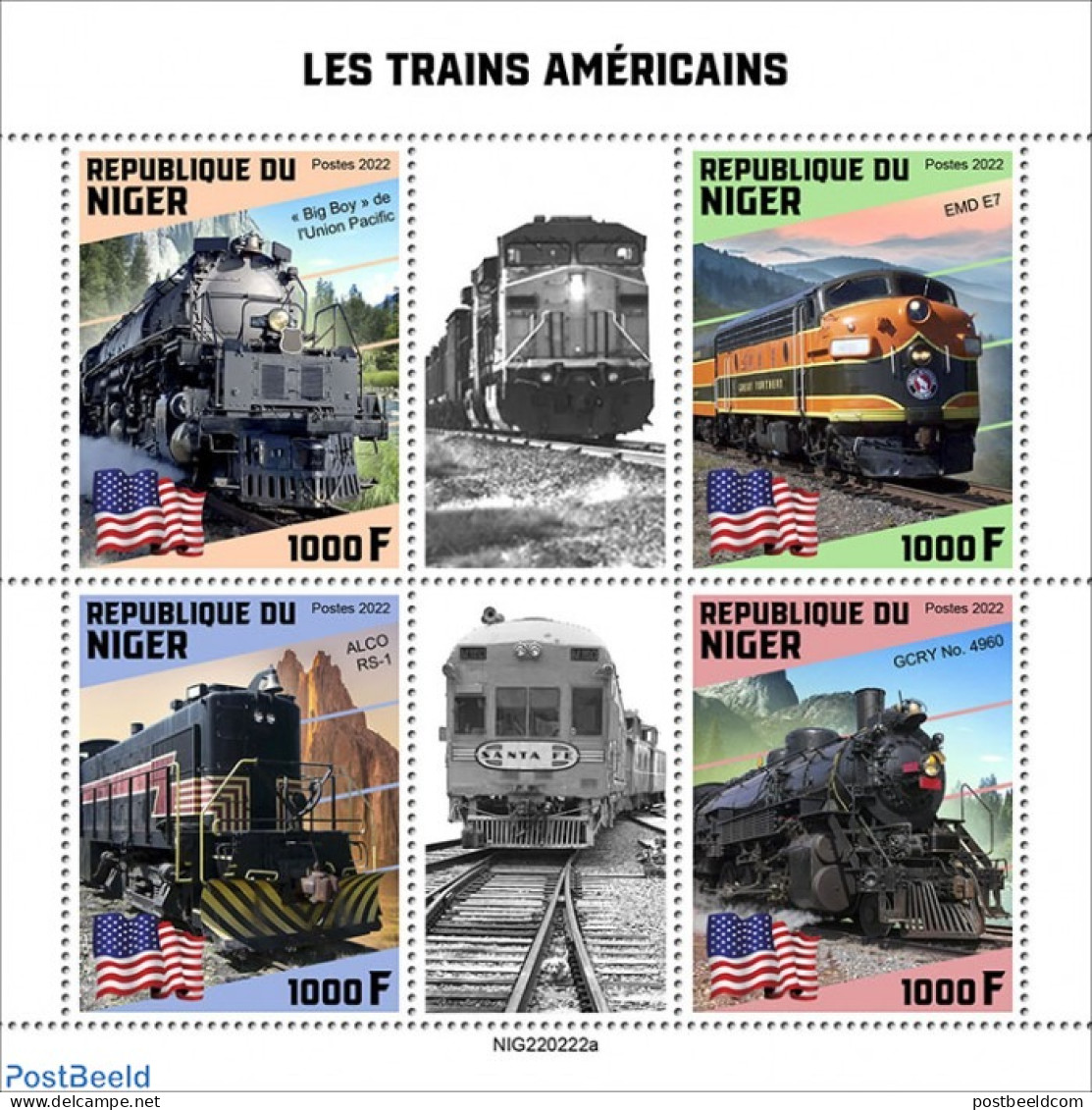 Niger 2022 American Trains, Mint NH, Transport - Railways - Trenes