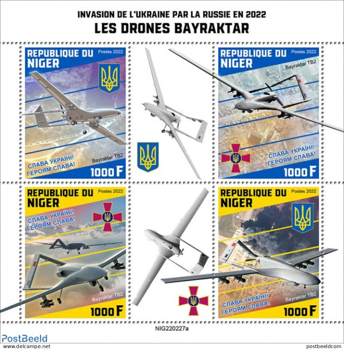 Niger 2022 Bayraktar Drones, Mint NH, Transport - Aircraft & Aviation - Drones - Airplanes