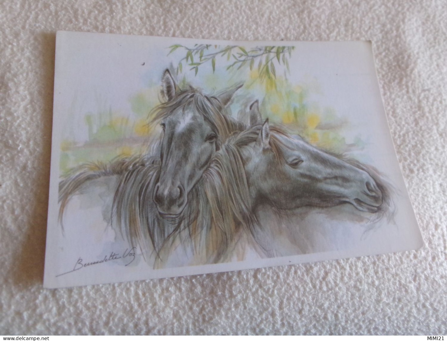 BELLE ILLUSTRATION "BEAUX CHEVAUX"...SIGNE BERNADETTE VOZ - Pferde