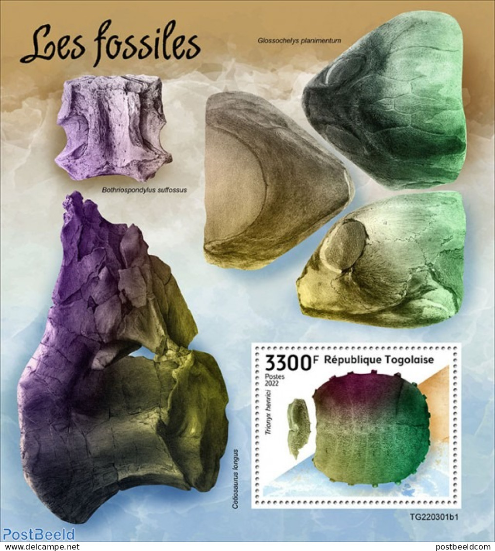 Togo 2022 Fossils, Mint NH, History - Nature - Geology - Prehistoric Animals - Prehistory - Préhistoriques