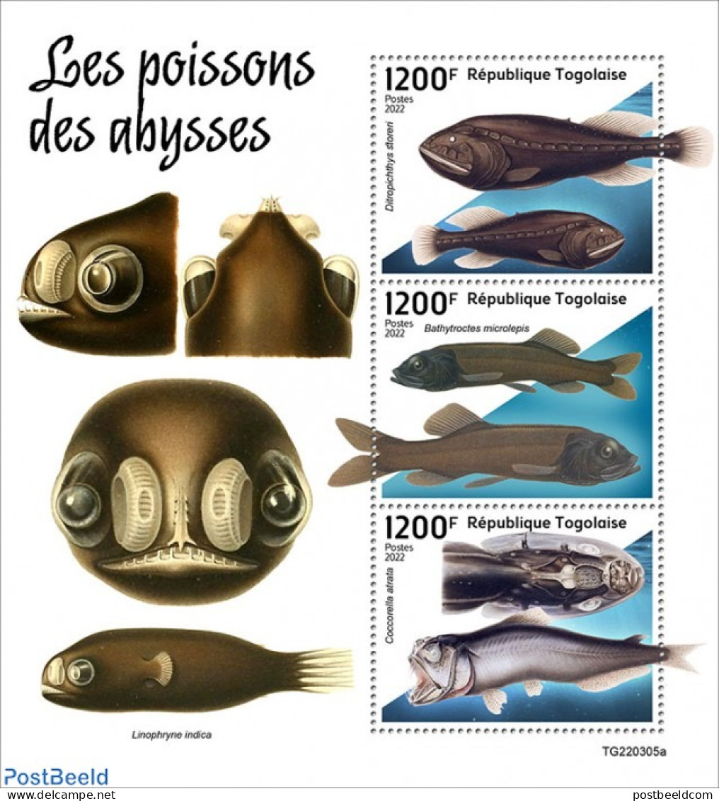 Togo 2022 Deep-sea Fishes, Mint NH, Nature - Fish - Fishes