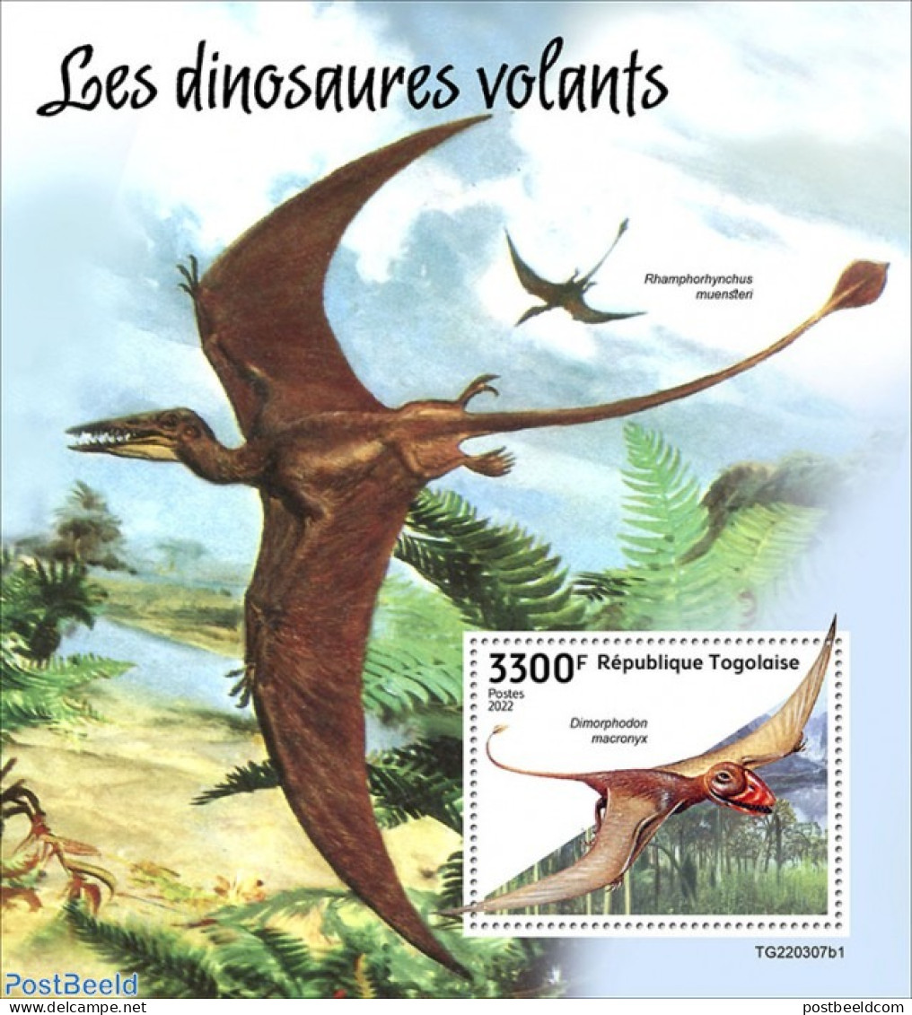 Togo 2022 Flying Dinosaurs, Mint NH, Nature - Birds - Prehistoric Animals - Préhistoriques