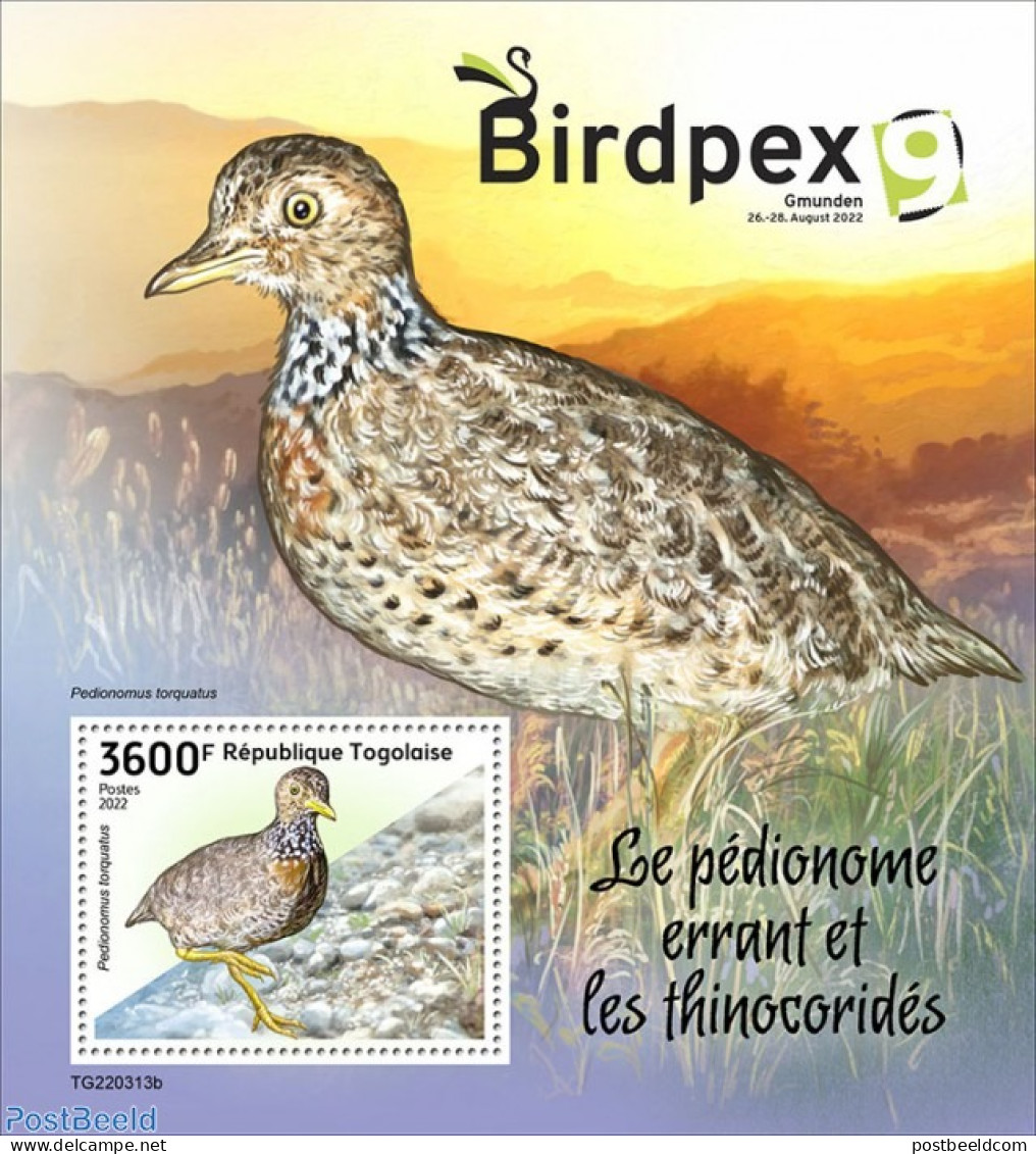 Togo 2022 BIRDPEX: Plains Wanderer And Seedsnipes , Mint NH, Nature - Birds - Togo (1960-...)