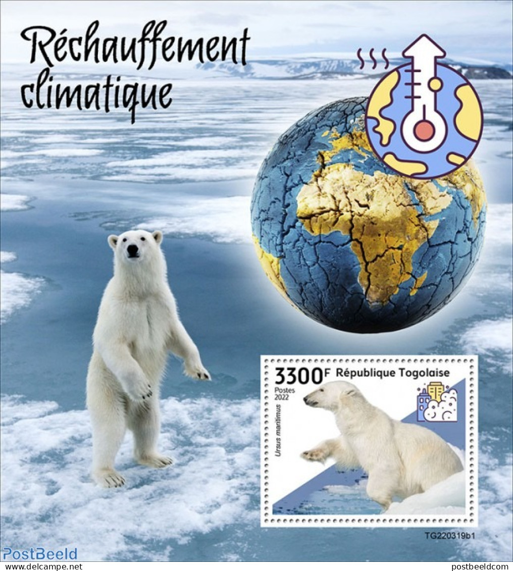 Togo 2022 Climate Change, Polar Bear., Mint NH, Nature - Bears - Togo (1960-...)