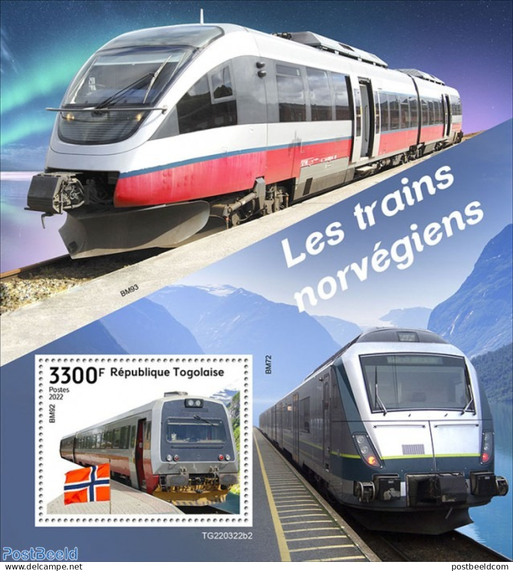 Togo 2022 Norwegian Trains, Mint NH, Transport - Railways - Trenes