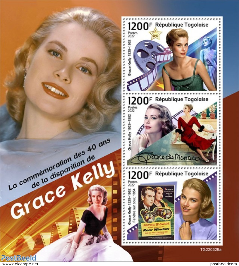 Togo 2022 40th Memorial Anniversary Of Grace Kelly, Mint NH, Performance Art - Movie Stars - Actors