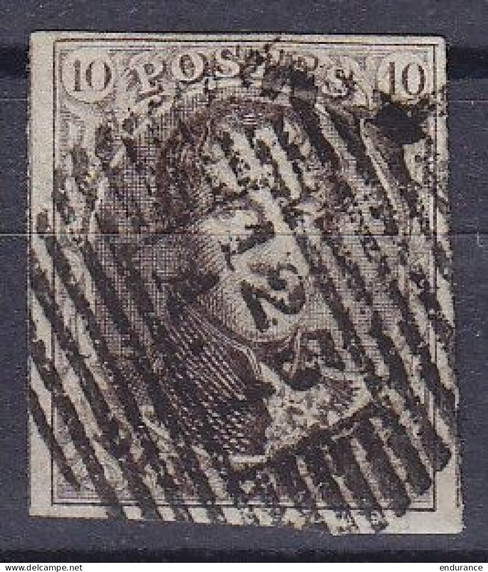 Belgique - N°6 - 10c Brun Médaillon - Oblit. "123A1" (VERVIERS Annexe 1) - 1851-1857 Medaillons (6/8)