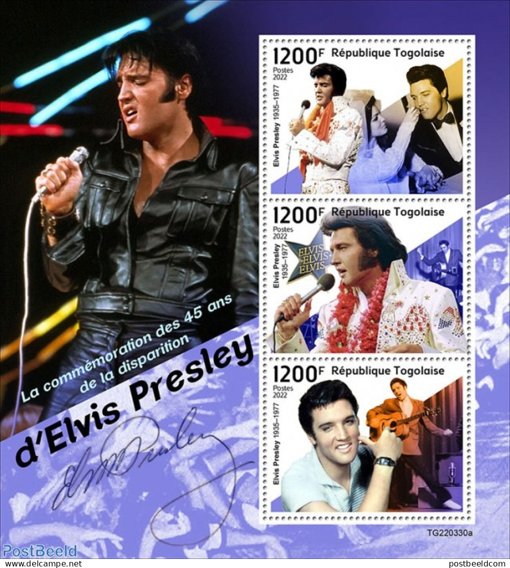 Togo 2022 45th Memorial Anniversary Of Elvis Presley, Mint NH, Performance Art - Elvis Presley - Elvis Presley