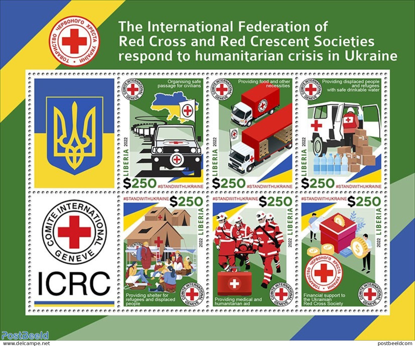 Liberia 2022 Red Cross Responds To Ukraine Crisis, Mint NH, Health - Red Cross - Rotes Kreuz