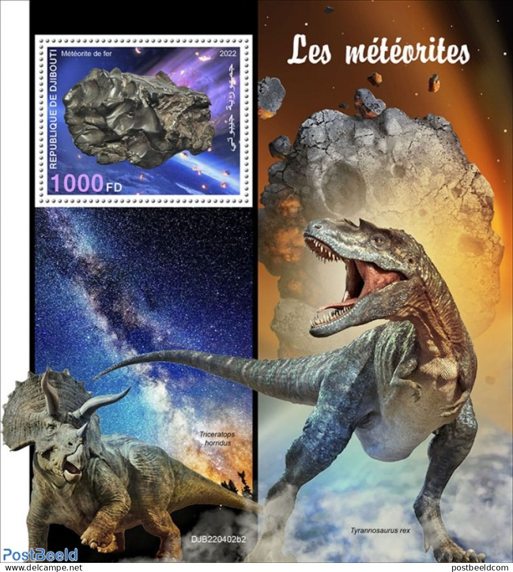 Djibouti 2022 Meteorites, Mint NH, Nature - Prehistoric Animals - Prehistory - Préhistoriques