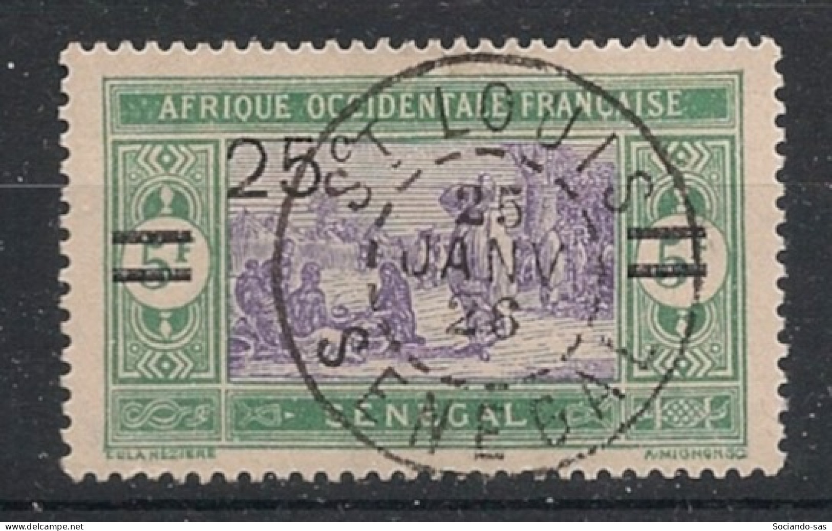SENEGAL - 1924-27 - N°YT. 95 - Marché 25c Sur 5f Vert - Oblitéré / Used - Used Stamps