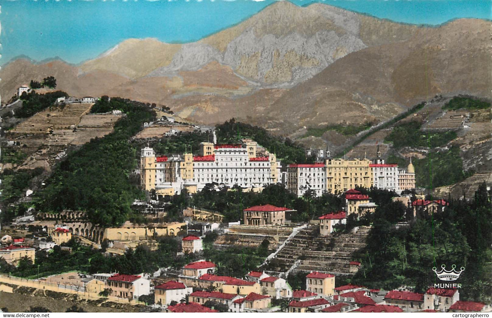 Postcard France Menton Vallee De Borrigo Les Hotels - Menton