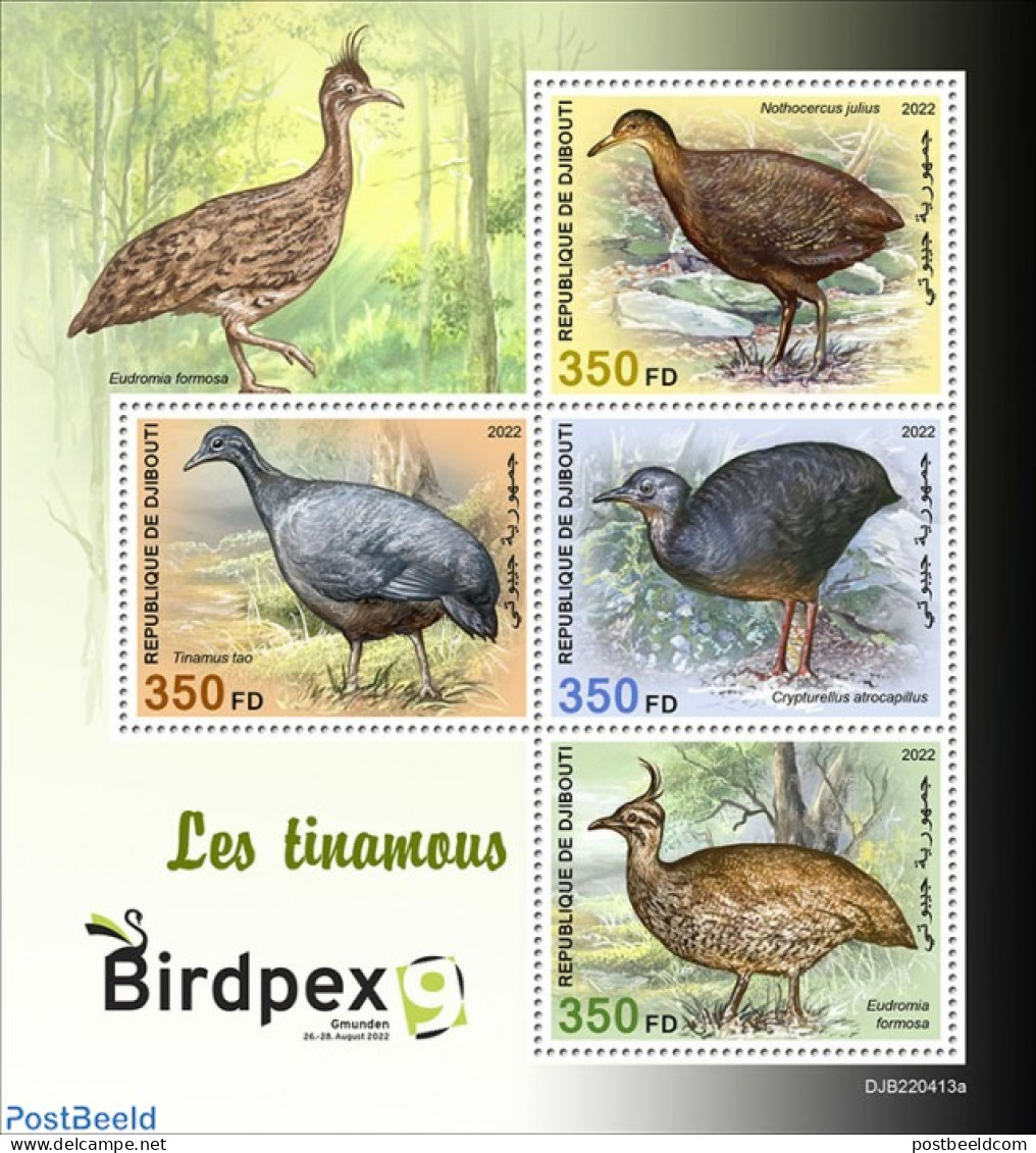 Djibouti 2022 Birdpex: Tinamous, Mint NH, Nature - Birds - Djibouti (1977-...)