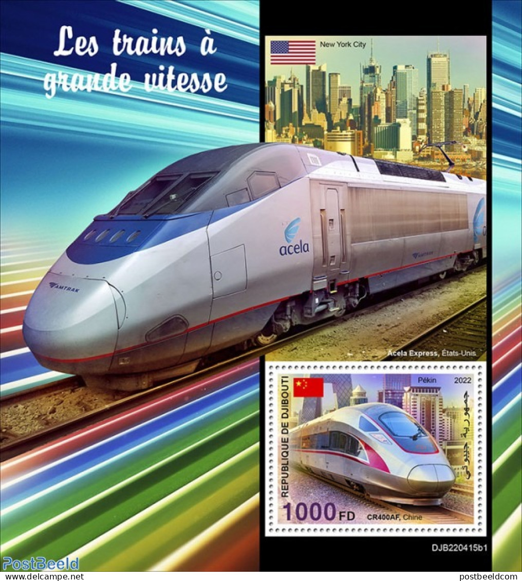 Djibouti 2022 High Speed Trains, Mint NH, Transport - Railways - Trains