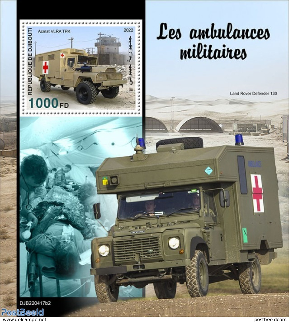 Djibouti 2022 Military Ambulances, Mint NH, Transport - Automobiles - Coches