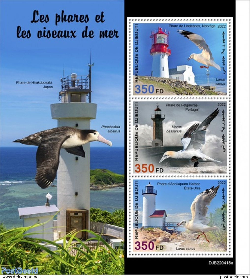 Djibouti 2022 Lighthouses And Sea Birds, Mint NH, Nature - Various - Birds - Lighthouses & Safety At Sea - Phares