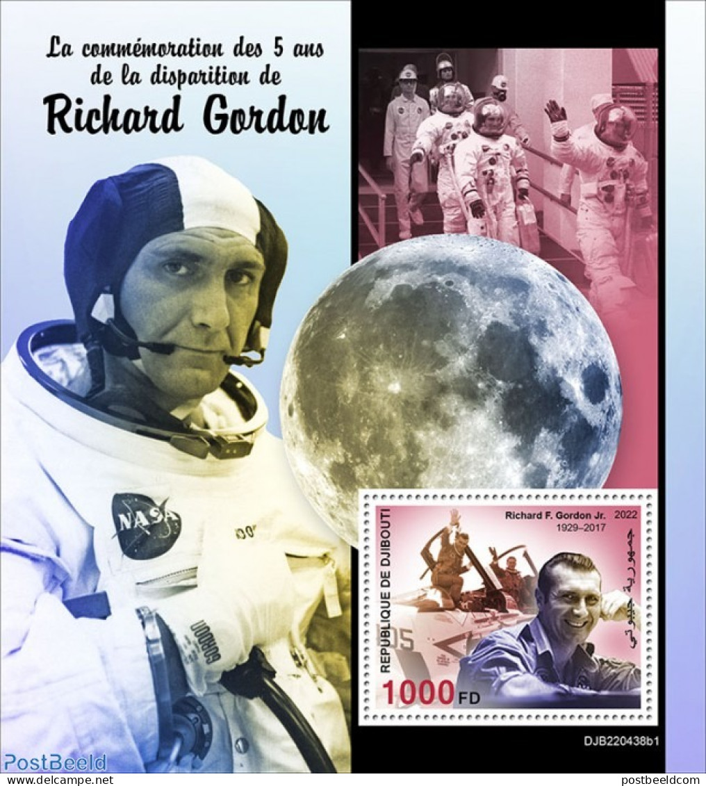 Djibouti 2022 5th Memorial Anniversary Of Richard Gordon, Mint NH, Transport - Space Exploration - Dschibuti (1977-...)