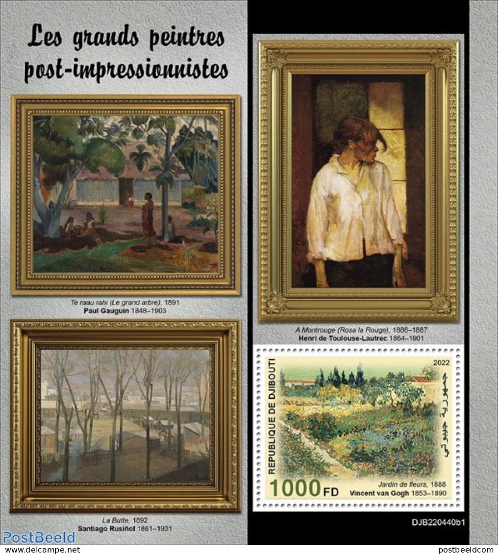 Djibouti 2022 The Great Post-impressionists, Mint NH, Art - Paintings - Dschibuti (1977-...)