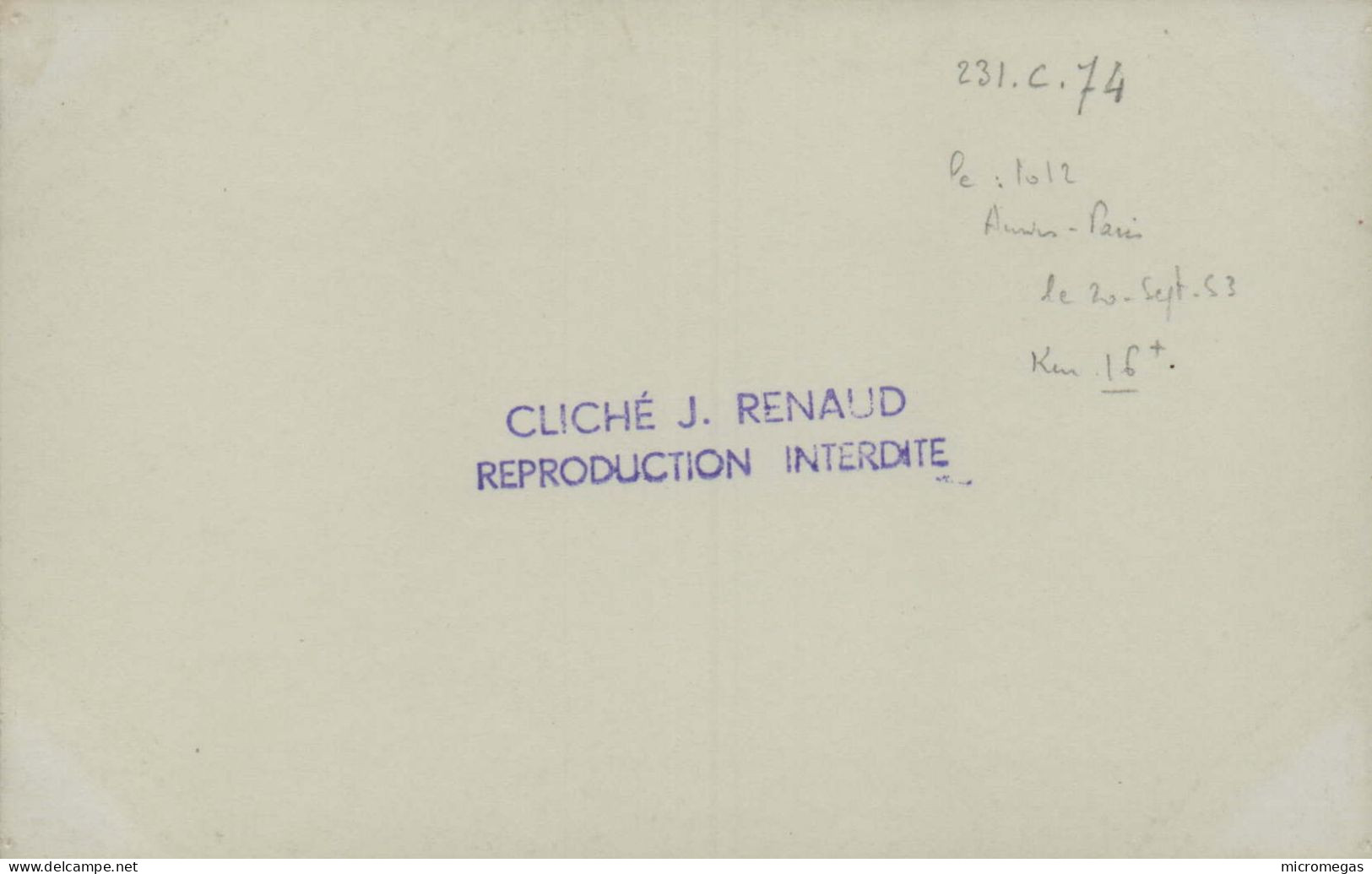 231-C-74 - Cliché J. Renaud - Treinen