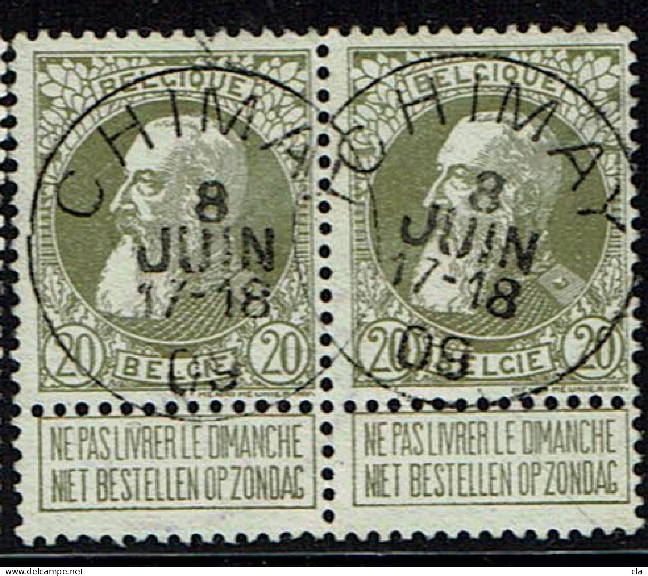 75 Paire  Obl  Chimay  + 2 X 2 - 1905 Breiter Bart
