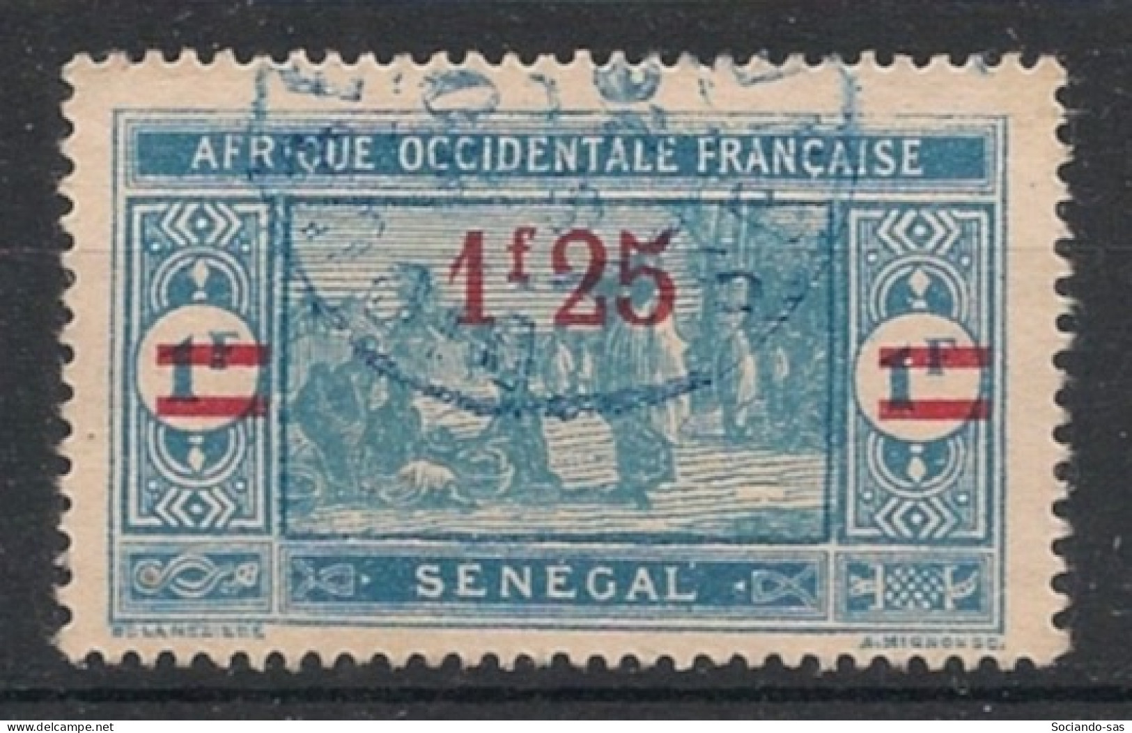 SENEGAL - 1924-27 - N°YT. 97 - Marché 1f25 Sur 1f Bleu - Oblitéré / Used - Used Stamps