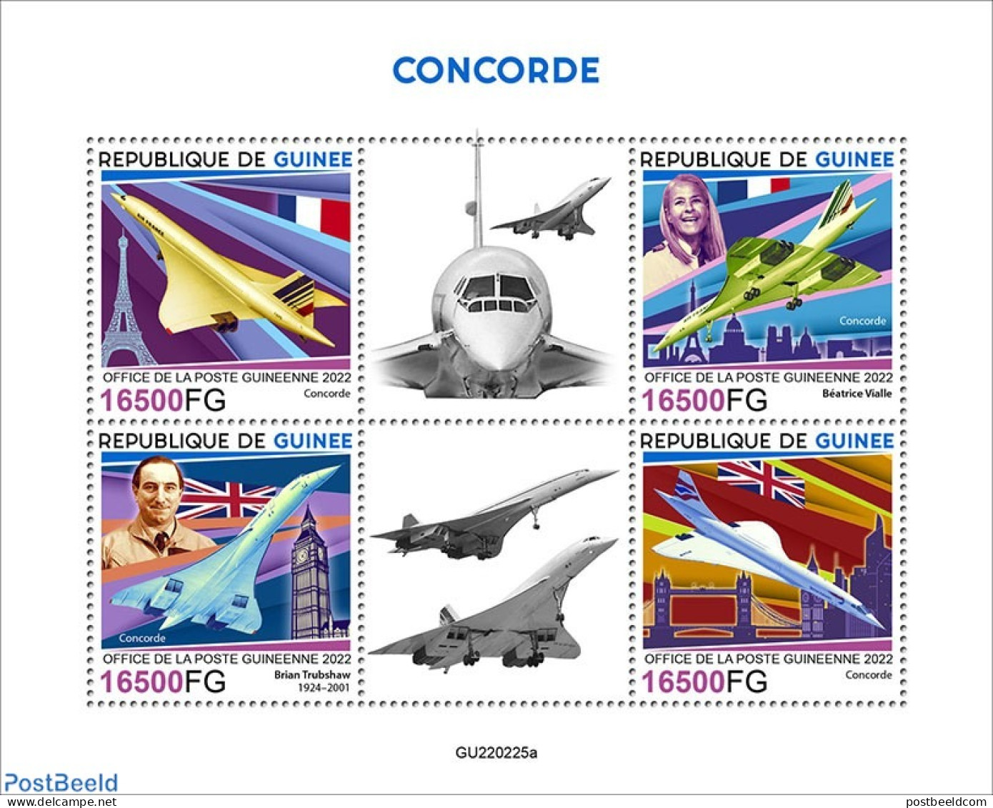 Guinea, Republic 2022 Concorde, Mint NH, History - Transport - Flags - Concorde - Aircraft & Aviation - Concorde