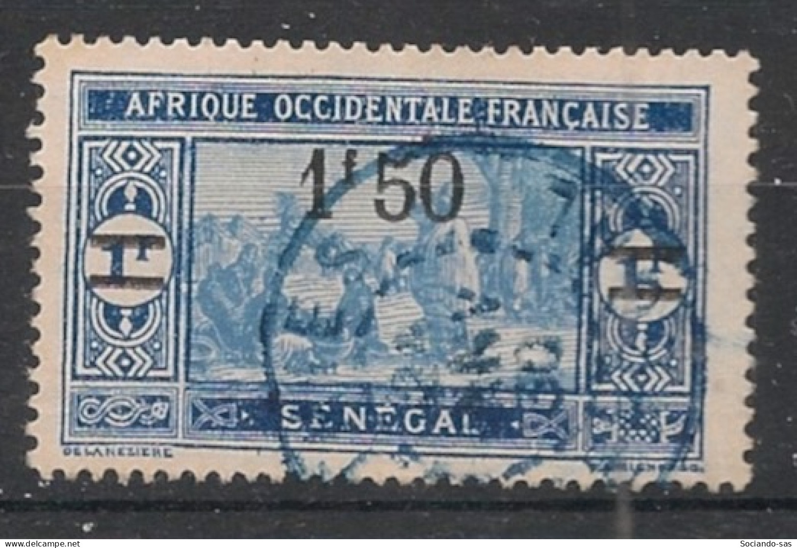 SENEGAL - 1924-27 - N°YT. 98 - Marché 1f50 Sur 1f Bleu - Oblitéré / Used - Used Stamps