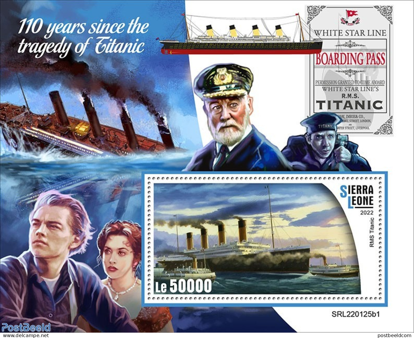 Sierra Leone 2022 110th Anniversary Of The Sinking Of The Titanic, Mint NH, Transport - Ships And Boats - Titanic - Ships