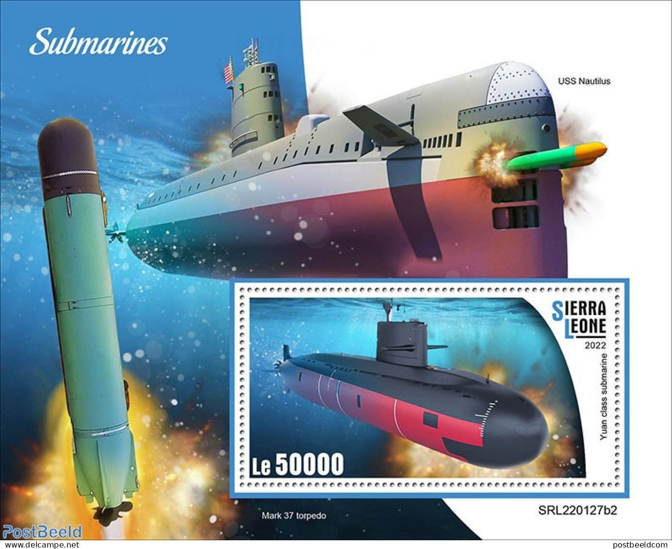 Sierra Leone 2022 Submarines, Mint NH, Transport - Ships And Boats - Ships