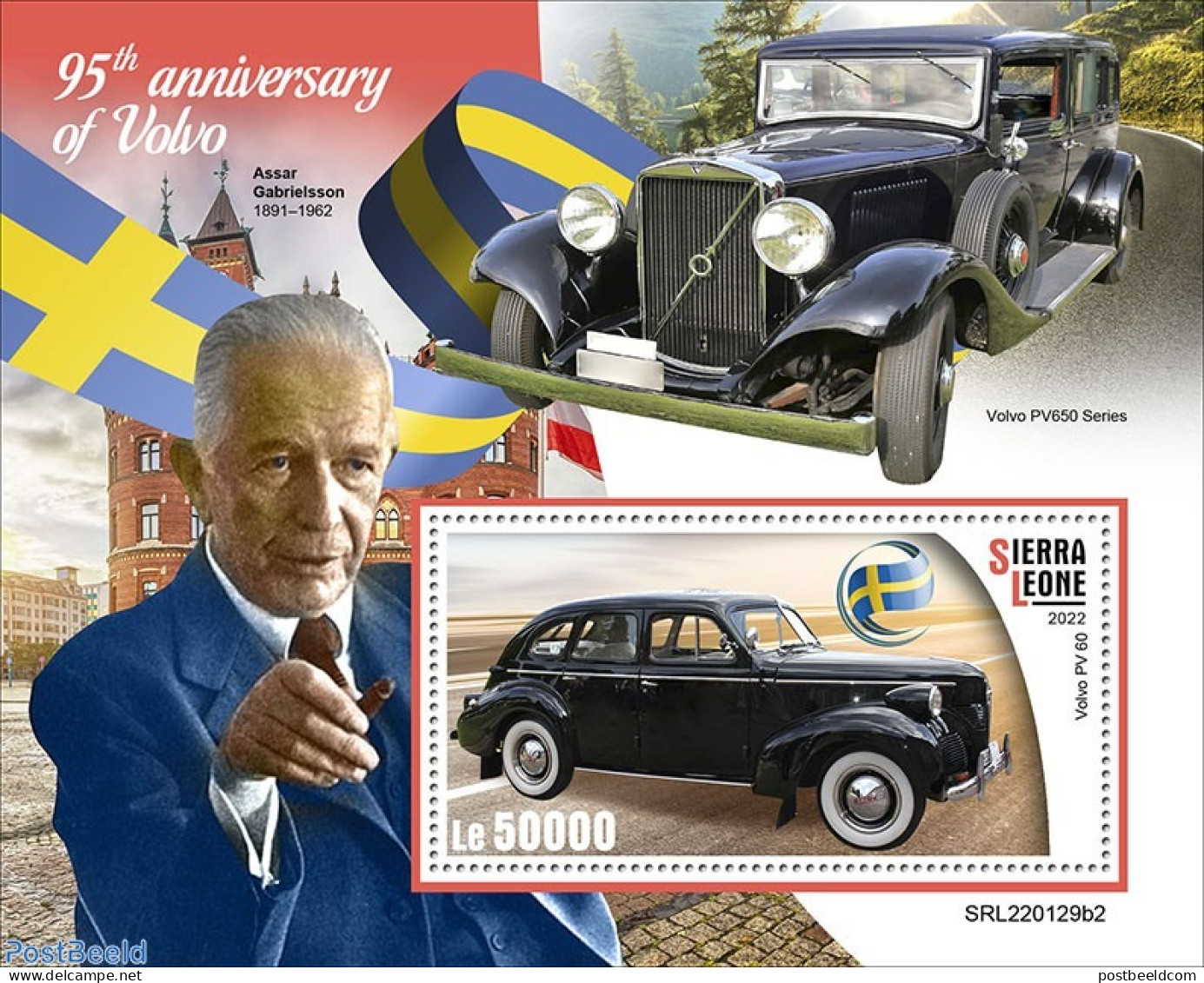 Sierra Leone 2022 95th Anniversary Of Volvo, Mint NH, Transport - Automobiles - Autos