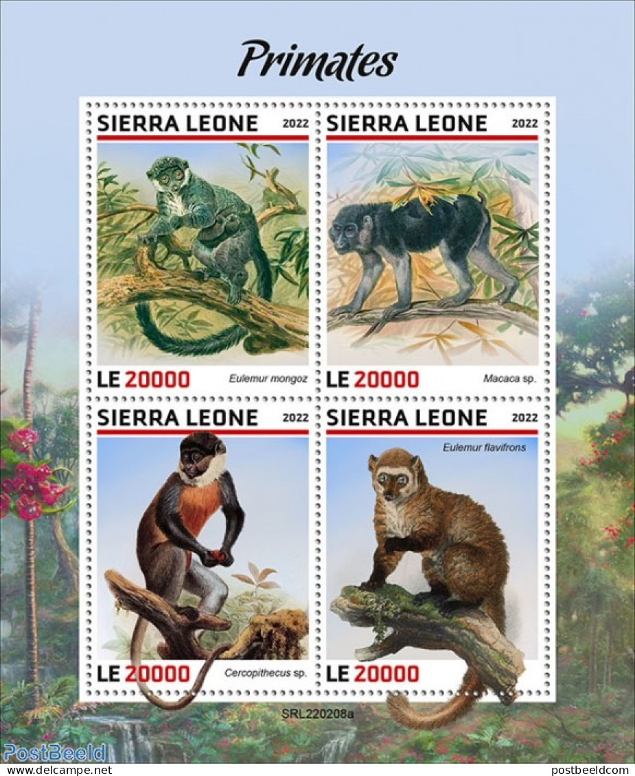 Sierra Leone 2022 Primates, Mint NH, Nature - Monkeys - Autres & Non Classés