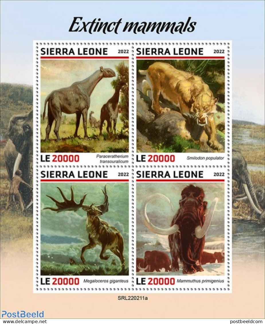 Sierra Leone 2022 Extinct Mammals, Mint NH, Nature - Animals (others & Mixed) - Prehistoric Animals - Préhistoriques