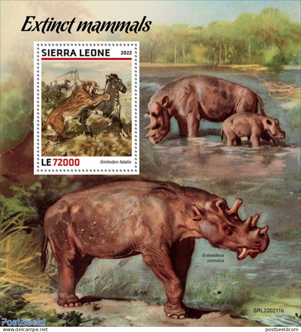 Sierra Leone 2022 Extinct Mammals, Mint NH, Nature - Animals (others & Mixed) - Prehistoric Animals - Préhistoriques