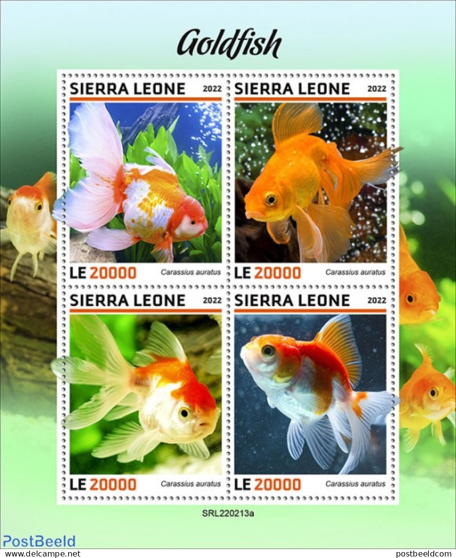 Sierra Leone 2022 Goldfish, Mint NH, Nature - Fish - Fishes